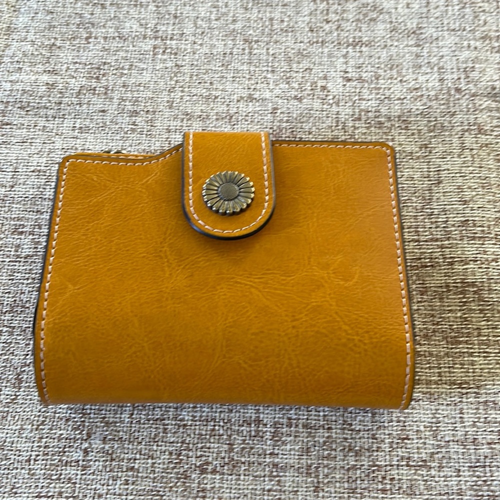 Mustard colored womens wallet